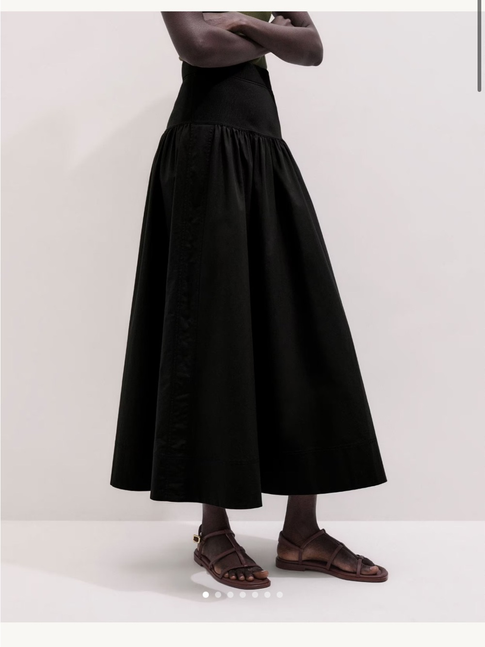 ME+EM Black Maxi Skirt with High Waist Panel